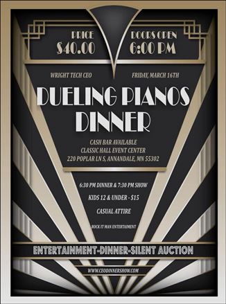 Dueling Pianos Dinner to Raise Money for Youth Business in Wright County